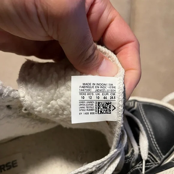 Converse leather Black chuck Taylor High-Top Sneakers with White Laces - Picture 8 of 8